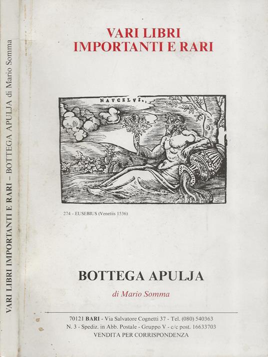 Vari libri importanti e rari - Bottega Apulja di Mario Somma - copertina