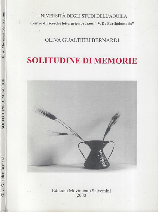 Solitudine di memorie - Oliva Gualtieri Bernardi - copertina