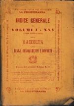 Indice generale dei Volumi I a XXV della Raccolta delle Leggi, Regolamenti e Decreti