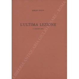 L' ultima lezione (15 maggio 1985) - Sergio Steve - copertina