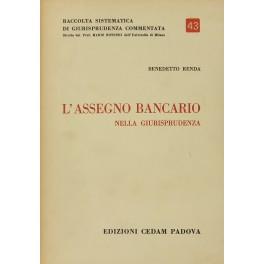 L' assegno bancario nella giurisprudenza - Benedetto Renda - copertina