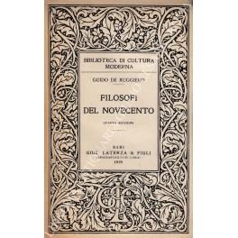 Filosofi del Novecento. Appendice a La filosofia contemporanea - Guido De Ruggiero - copertina