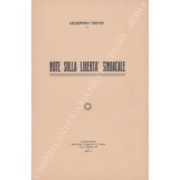 Note sulla libertà sindacale - Giuseppino Treves - copertina