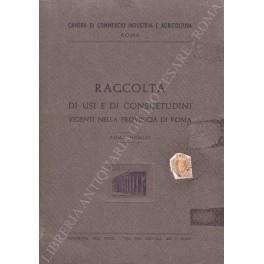 Raccolta di usi e di consuetudini vigenti nella provincia di Roma - copertina