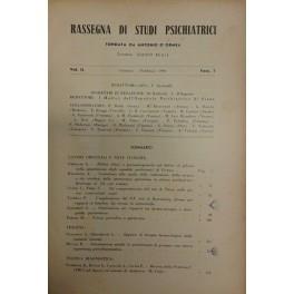 Rassegna di studi psichiatrici. Diretta da Antonio D'Ormea. Vol. IL - 1960 - copertina