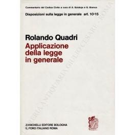 Dell'applicazione della legge in generale. Art. 10-15 - copertina