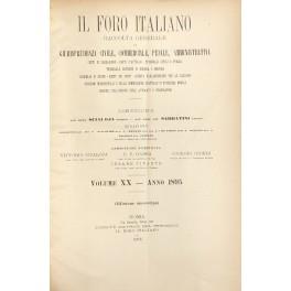 Il Foro Italiano. Fondato nell'anno 1876 da Enrico Scialoja. Anno XX. 1895 - copertina