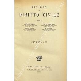 Rivista di diritto civile. Anno XV - 1923 - copertina