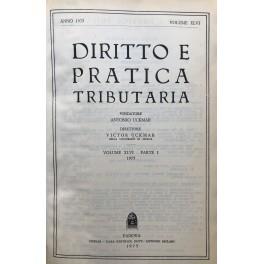 Diritto e Pratica Tributaria. Diretta da Victor Uckmar. Vol. XLVI - 1975 - copertina