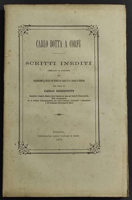 Scritti Inediti - Carlo Dionisotti - copertina