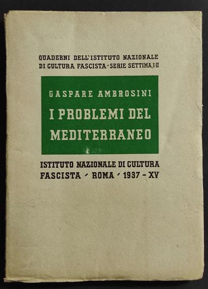 I Problemi del Mediterraneo - Gaspare Ambrosini - copertina