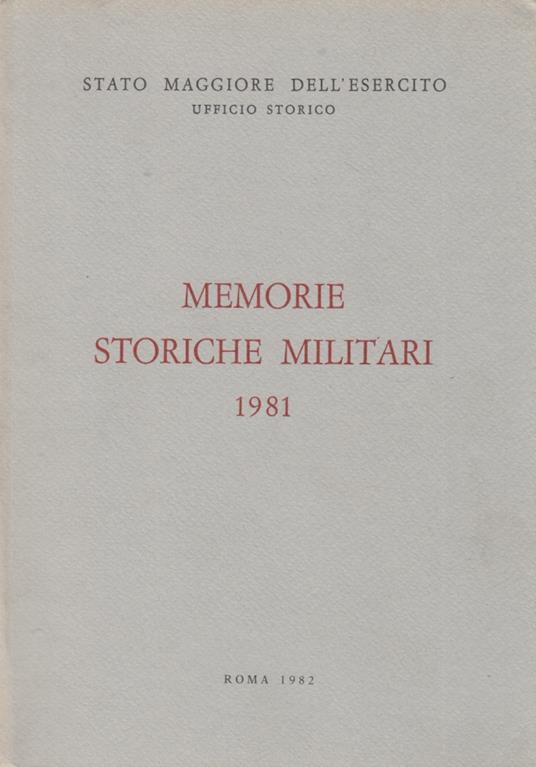 Memorie storiche militari 1981 - copertina