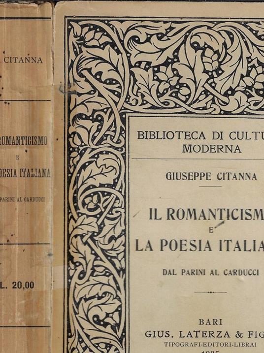 Il romanticismo e la poesia italiana - Giuseppe Cigana - copertina