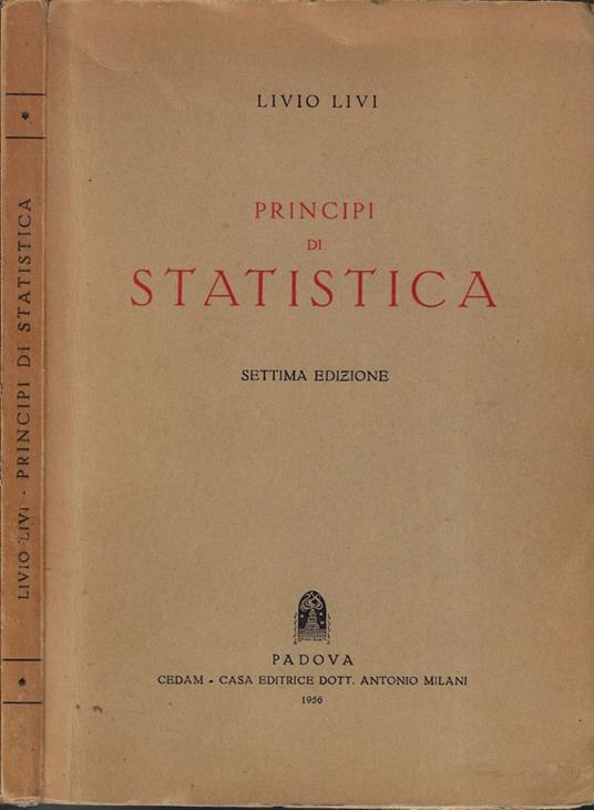 Principi di statistica - Livio Livi - copertina