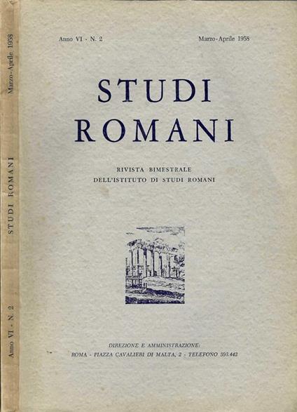 Studi Romani - copertina