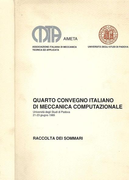 Quarto Convegno Italiano di Meccanica Computazione - copertina
