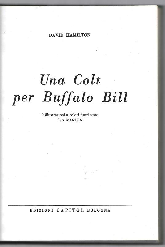 Una Colt per Buffalo Bill - David Hamilton - copertina