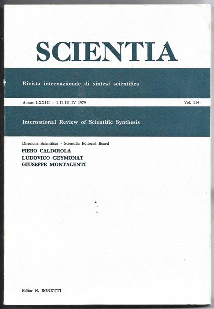 Rivista internazionale di sintesi scientifica - copertina