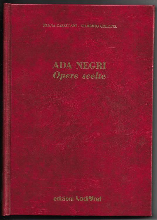 Ada Negri - Opere scelte - copertina