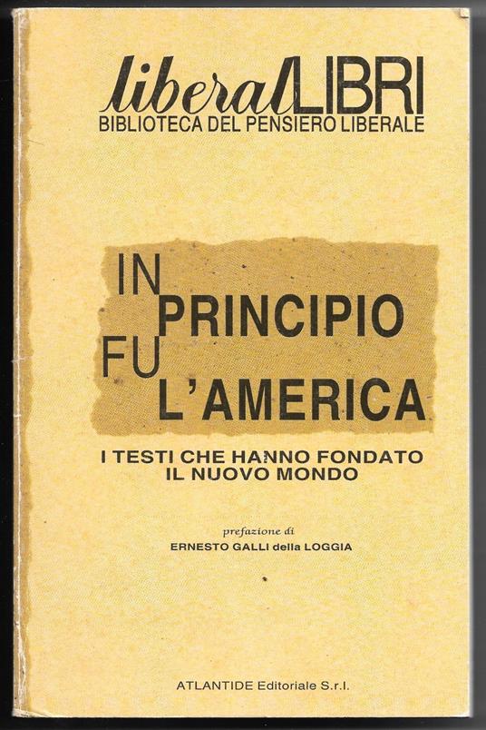 In principio fu l'America - I testi che hanno fortmato il nuovo mondo - copertina