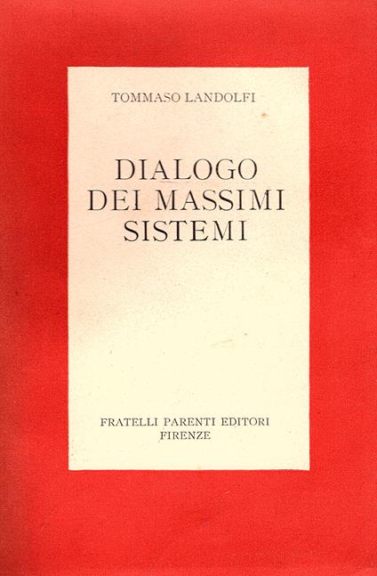 Dialogo dei massimi sistemi - Tommaso Landolfi - copertina
