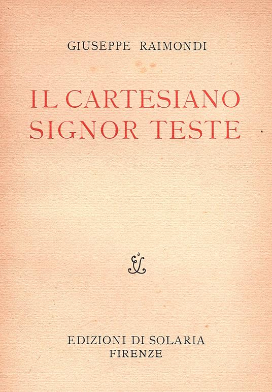 Il cartesiano signor Teste - Giuseppe Raimondi - copertina