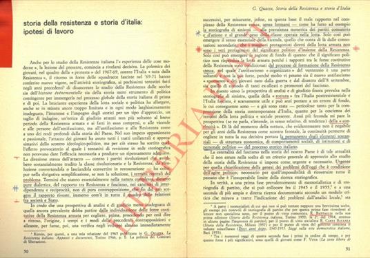Storia della Resistenza e storia d'Italia: ipotesi di lavoro - Libro Usato  - ND - | IBS