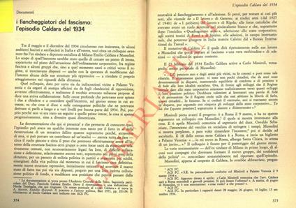 I fiancheggiatori del fascismo: l'episodio Caldara del 1934 - Carlo Cartiglia - copertina