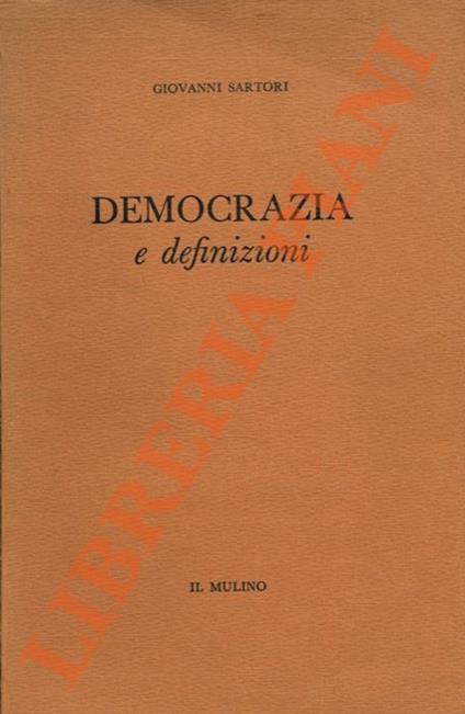 Democrazia e definizioni - Giovanni Sartori - copertina