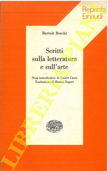 Scritti sulla letteratura e sull'arte - Bertolt Brecht - copertina