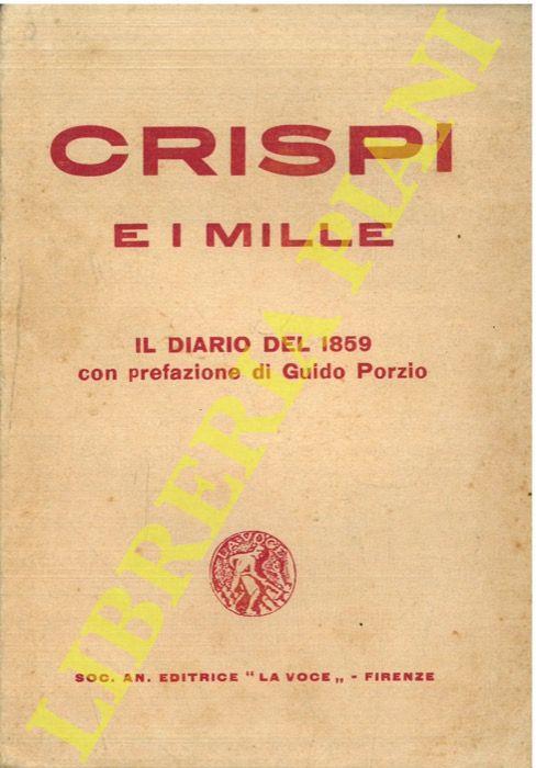 Crispi e l'impresa dei mille. Il diario del 1859 - Francesco Crispi - copertina