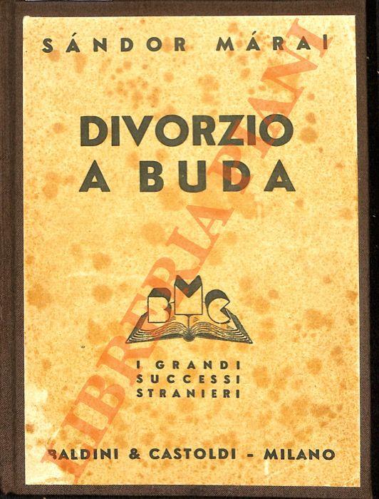 Divorzio a Buda - Sándor Márai - copertina