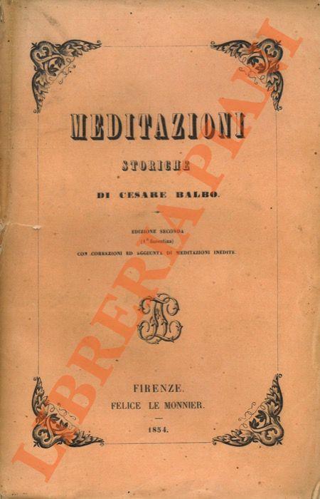 Meditazioni storiche - Cesare Balbo - copertina