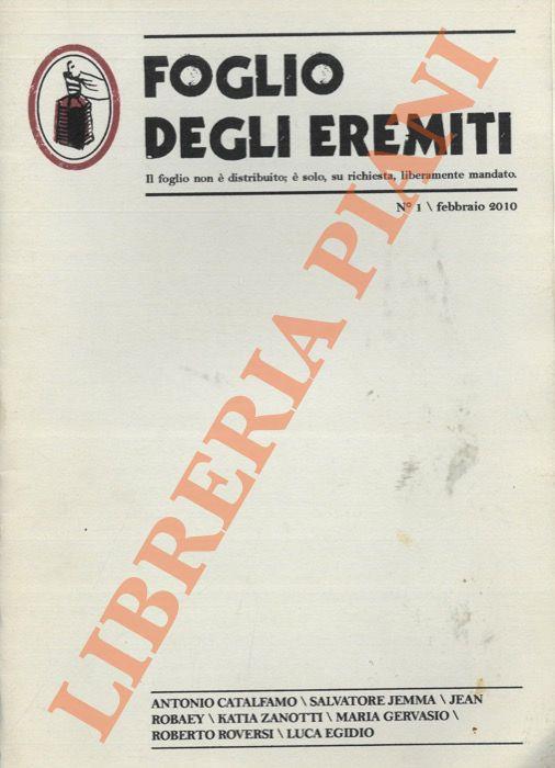 Foglio degli eremiti - Salvatore Jemma - copertina