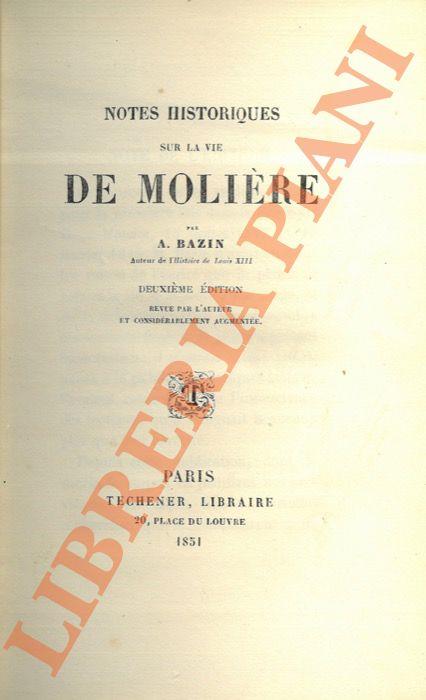 Notes historiques sur la vie de Moliere - copertina