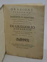 Orazione panegirica del conte Ferrante d'Ambivere canonico, coadiutore, e teologo della cattedrale di Bergamo per la beatificazione di Gregorio Barbarigo vescovo, e cardinale della S.R. chiesa Solennizzata nella Cattedrale medesima