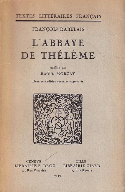 L' Abbaye de Thélème - François Rabelais - copertina