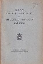 Elenco delle pubblicazioni della Biblioteca Apostolica Vaticana
