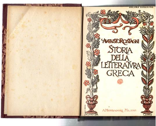 Storia Della Letteratura Greca - Augusto Rostagni - copertina