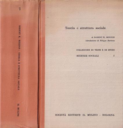 Teoria e struttura sociale - Robert K. Merton - copertina