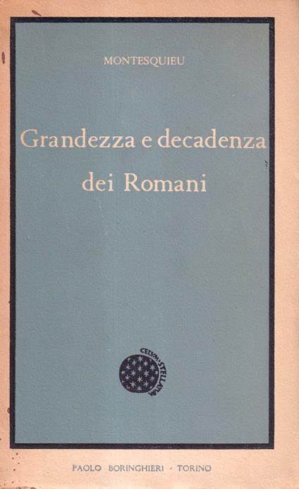 Grandezza e decadenza dei Romani - Charles L. de Montesquieu - copertina