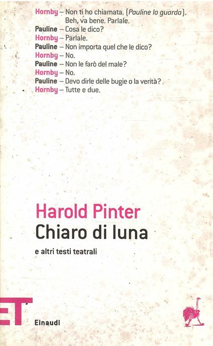 Chiaro Di Luna E Altri Testi Teatrali - Harold Pinter - copertina