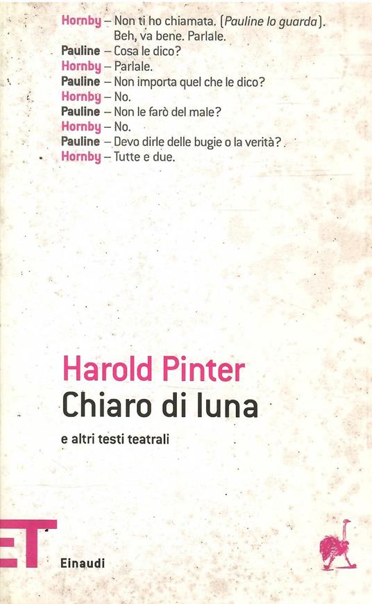 Chiaro Di Luna E Altri Testi Teatrali - Harold Pinter - copertina