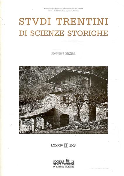 Studi Trentini Di Scienze Storiche - Sezione Prima - Lxxxiv/2005 - copertina
