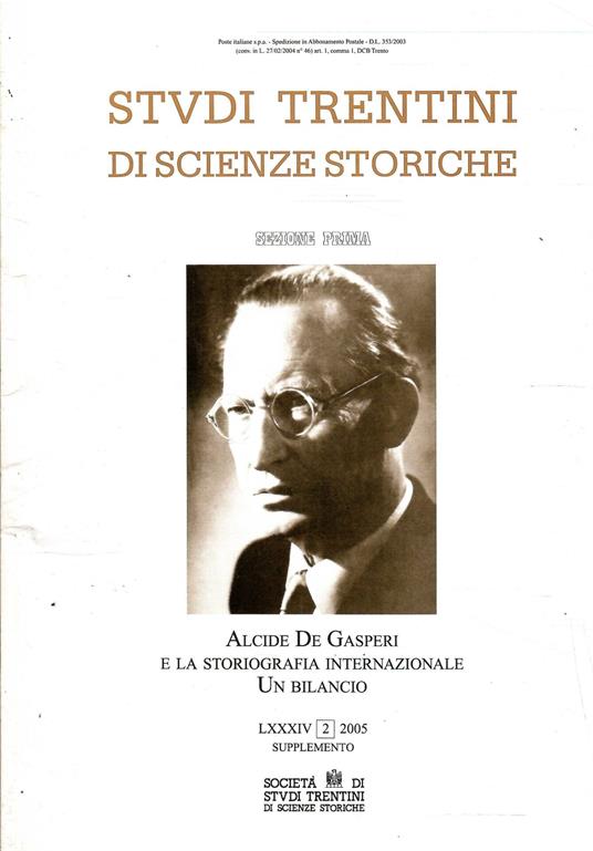 Studi Trentini Di Scienze Storiche - Sezione Prima - Lxxxiv/2005 Supplemento - copertina