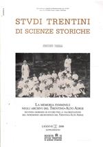 STUDI TRENTINI DI SCIENZE STORICHE - SEZIONE PRIMA LXXXVII/2008 (Copia)
