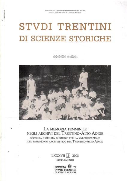 STUDI TRENTINI DI SCIENZE STORICHE - SEZIONE PRIMA LXXXVII/2008 (Copia) - copertina