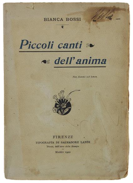 Piccoli Canti Dell'Anima - Bianca Bosso - copertina