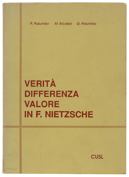 Verità Differenze Valore In Nietzsche - copertina