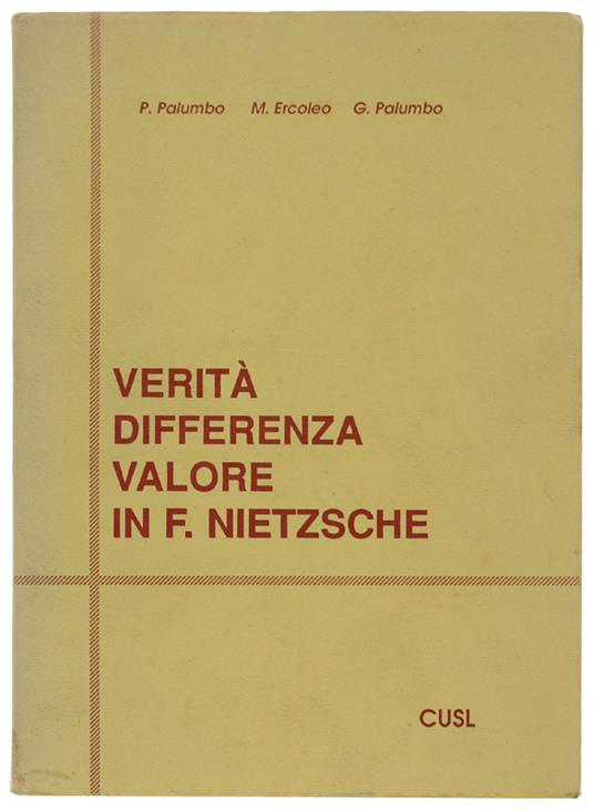 Verità Differenze Valore In Nietzsche - copertina